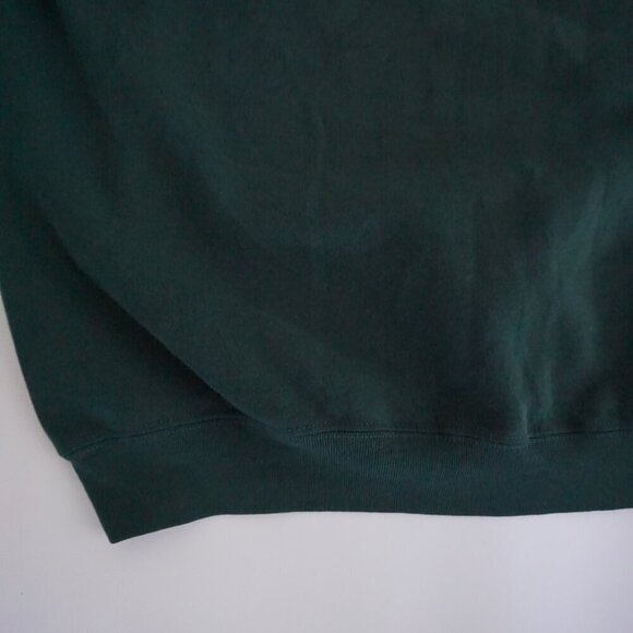 90s Fruit Of The Loom Green Happy Time Preschool Puff Print Crewneck Sweater 2XL - Picture 9 of 9